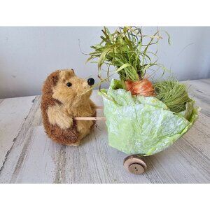 Bottle brush Sisal hedgehog lettuce cart spring Easter decor carrot unique shabb